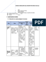 Plan de Trabajo Pedagógico Domiciliario Del Docente Por Horas o de Aula Cancer