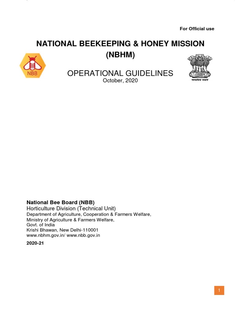 National Beekeeping & Honey Mission (NBHM) Operational Guidelines