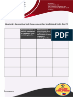 S4 - APREG - Handout 4.2 - Template For Student - S Formative Self Assessment For Scaffolded Skills For PT