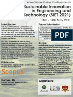 Sustainable Innovation in Engineering and Technology (SIET 2021)