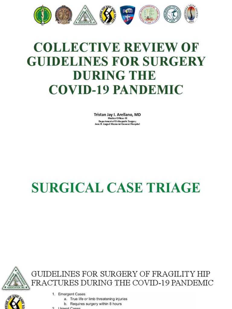 COVID-19 Surgical Guidelines Review | PDF | Surgery | Orthopedic Surgery