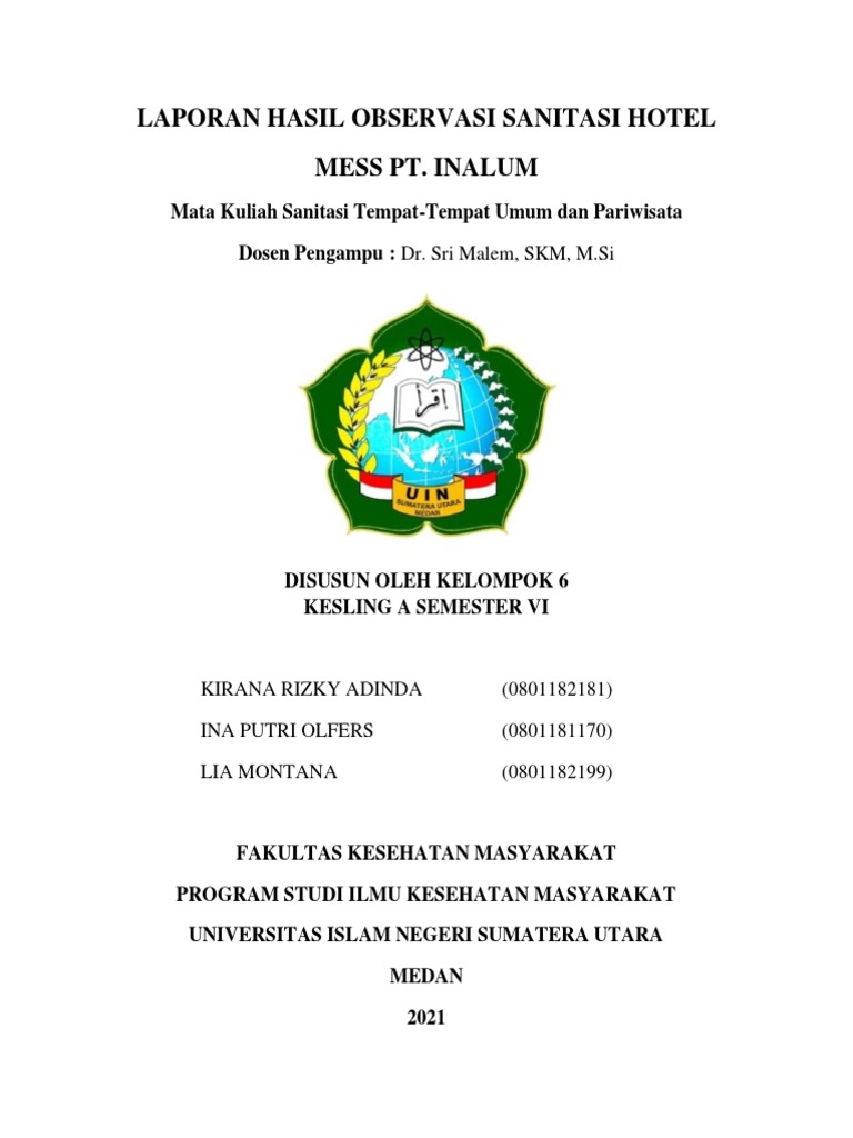 Laporan Sanitasi Mess PT. Inalum | PDF | Bisnis | Sains & Matematika