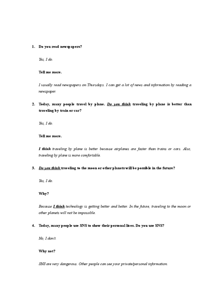 Eiken pre 2 speaking questions and answers pdf business