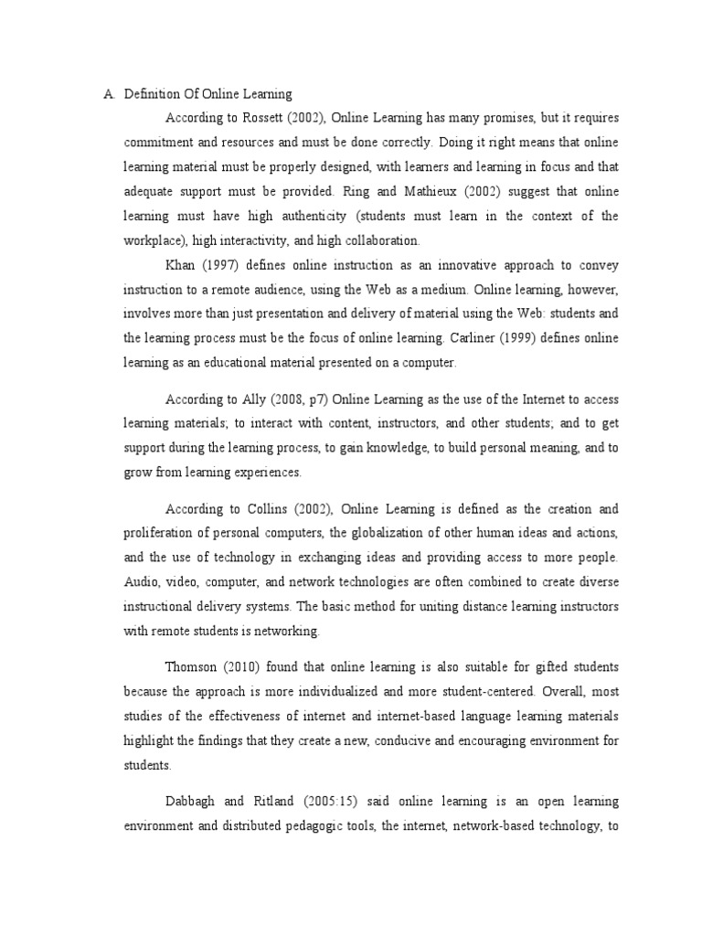 Understanding Online Learning Definitions | PDF | Educational ...