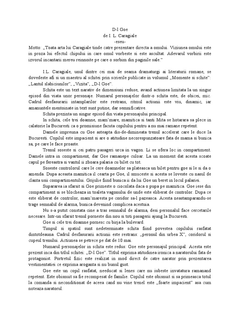 DL Goe - Comentariu Def | PDF