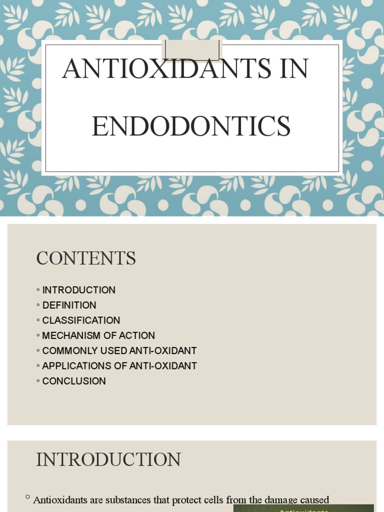 Antioxidants in Endodontics PDF