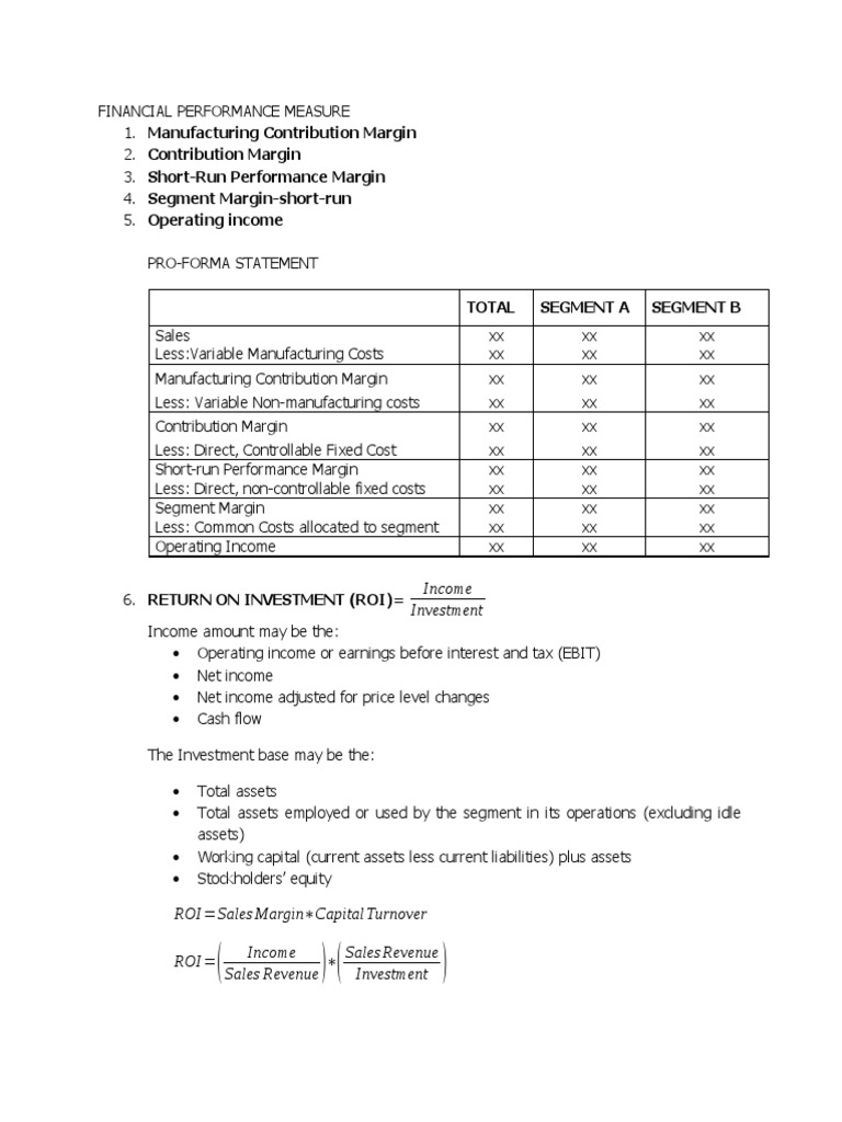 Operational Financial Performance Metrics | PDF | Income | Investing
