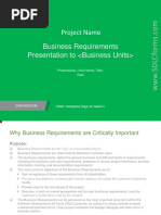 Business Requirements Presentation To : Project Name