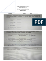 4th Quarter Summative Test Math I