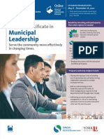 Municipal Leadership: Masters Certificate in