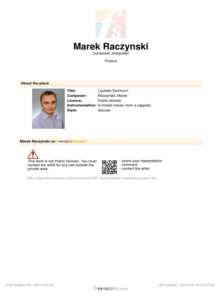 (Free Scores - Com) - Raczynski Marek Laudate Dominum 69362 | PDF ...