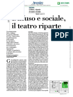 Urbino, riparte il teatro sociale - Avvenire dell'8 luglio 2021