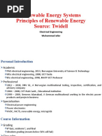 Renewable Energy Systems Principles of Renewable Energy Source: Twidell