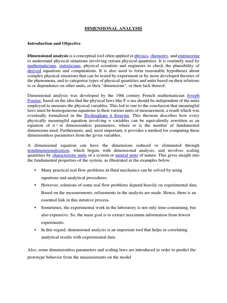 Understanding Dimensional Analysis | PDF | Fluid Dynamics | Reynolds Number