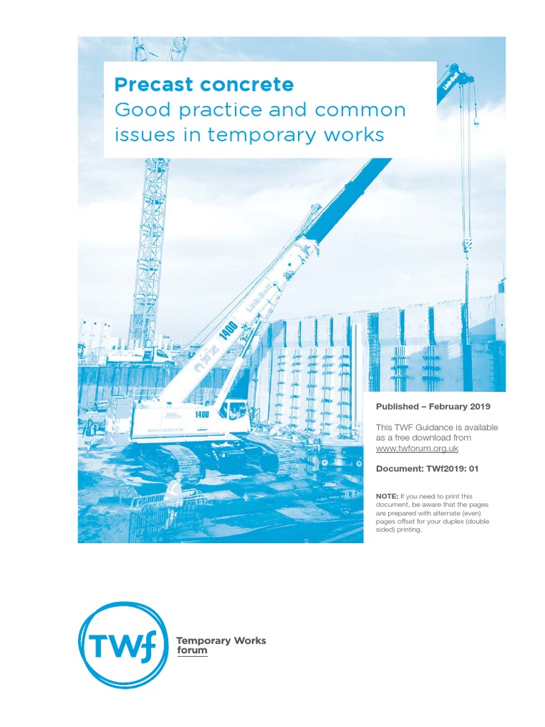 Precast Concrete Temporary Works Guide | PDF | Specification (Technical ...