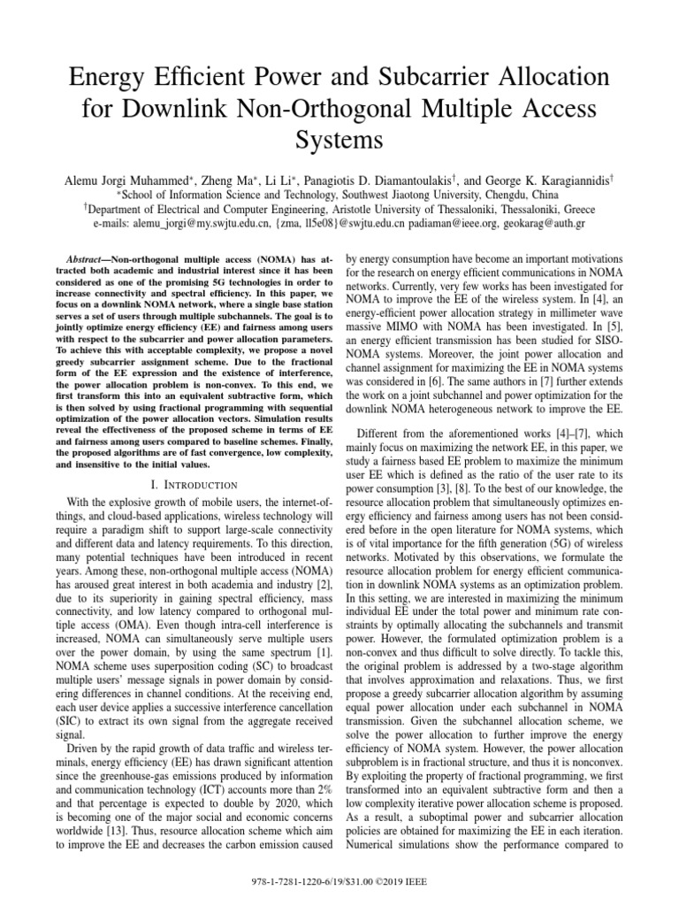 Energy Efficient Power and Subcarrier Allocation For Downlink Non ...
