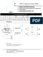 100 Base-T Single Port Transformer Module: Electrical Specifications at 25