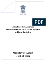 Guidelines for AYURVEDA Practitioners for Home Quarantine COVID 19 Patients