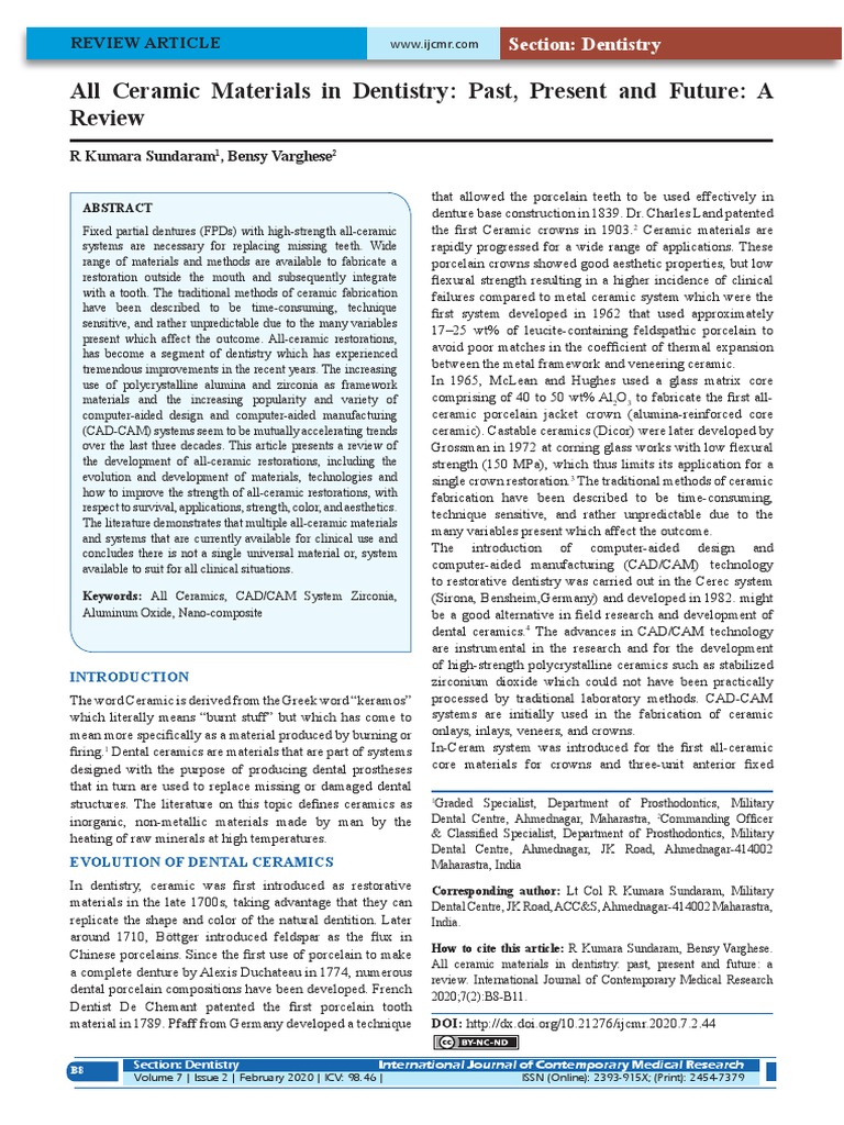 Ceramics | PDF | Zirconium Dioxide | Dentistry Branches