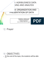 Topic 8 - Organization and Presentation of Data