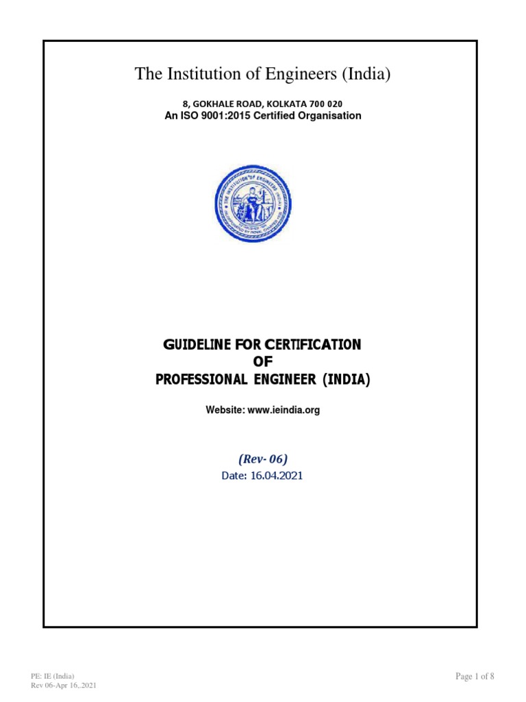 PE Guidelines Rev 25.6.2021 | PDF | Engineer | Professional Development