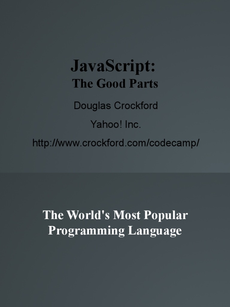 Javascript:: The Good Parts | PDF | Java Script | Models Of Computation