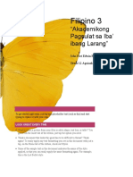Filipino 3: "Akademikong Pagsulat Sa Iba' Ibang Larang"