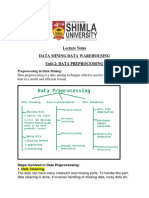 Lecture Notes Data Mining Data Warehousing Unit-2: Data Preprocessing