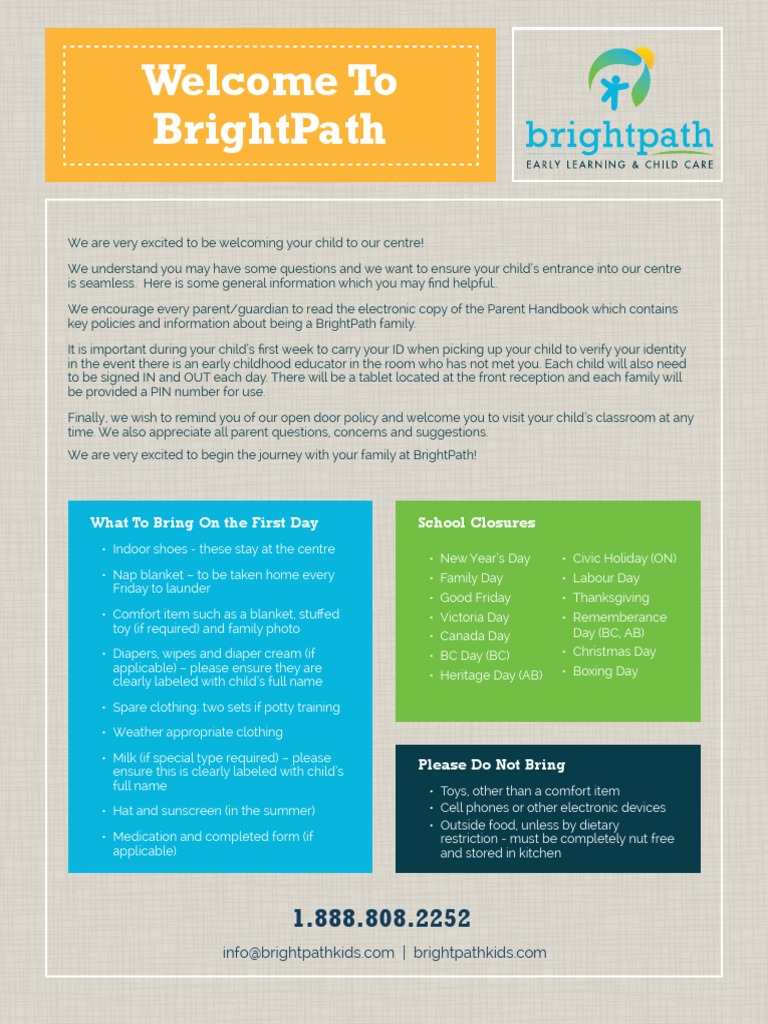 BrightPath Parent Handbook Overview | PDF | Business