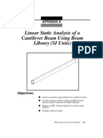 Linear Static Analysis of A Cantilever Beam Using Beam Library (SI Units)