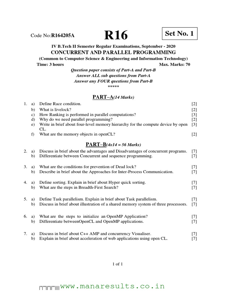 B.Tech Exam: Parallel Programming | PDF | Parallel Computing | Office ...