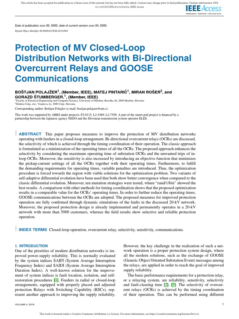 Protection of MV ClosedLoop Distribution Networks PDF