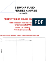 Reservoir-Fluid Properties Course: Properties of Crude Oil Systems