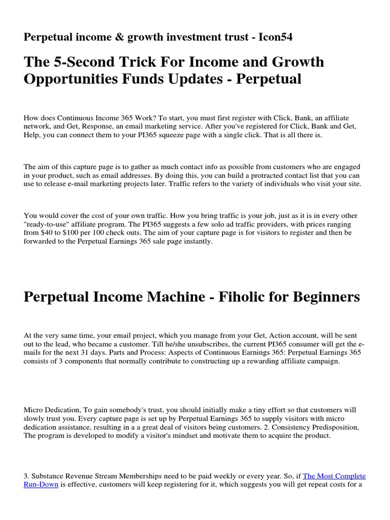 Perpetual Income 365 Tracxnsnnsrdpvgj | PDF | Business