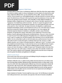 Survey of Major Contemporary Global Issues