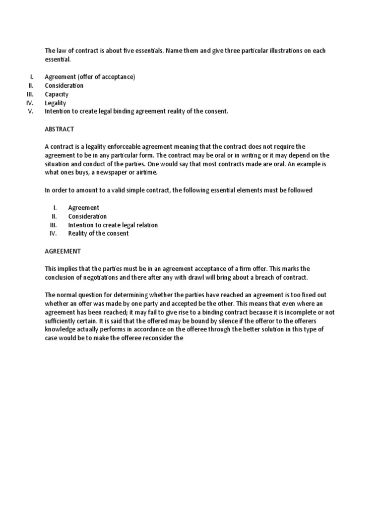 The Law of Contract | PDF