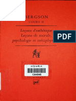 Henri Bergson - Leçons D'esthétique - Leçons de Morale, Psychologie Et Métaphysique - Cours II (1992, Presses Universitaires France)