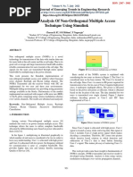 Performance Analysis of Non-Orthogonal Multiple Access Technique Using Simulink