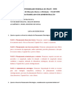 Lista de Exercicio - ADMINISTRACAO ESTRATEGICA