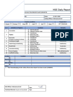 HSE Daily Report: (Welding, Grinding & Cutting)