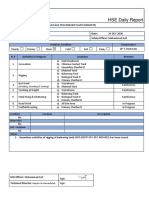 HSE Daily Report: Project: Dammam Independent Sewage Treatmeent Plant (Dmmistp)
