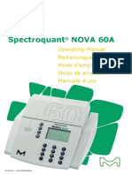 Spectroquant Nova 60A: Operating Manual Bedienungsanleitung Mode D'emploi Modo de Empleo Manuale D'uso