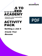 Skills To Succeed Academy Activity Pack: Getting A Job 6 Create Your Resume