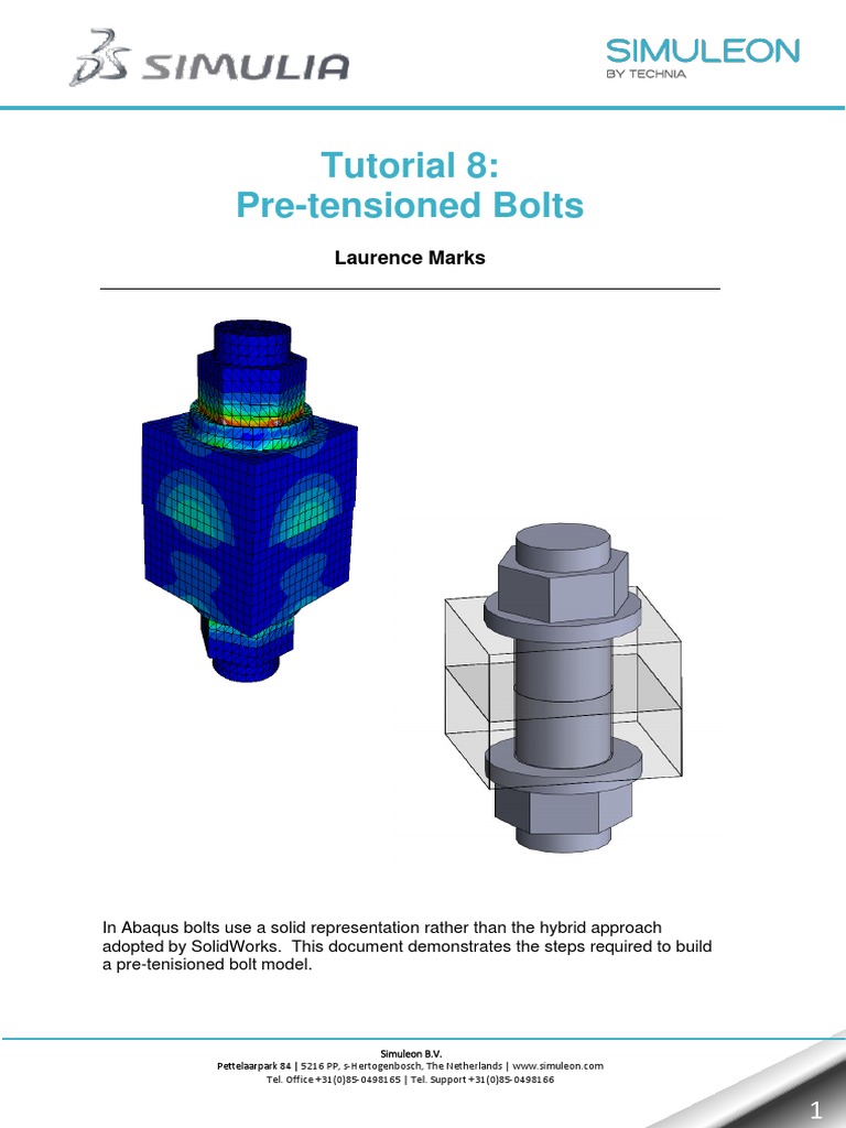 Tutorial 8 PreTensioned Bolts Laurence Marks Download Free PDF