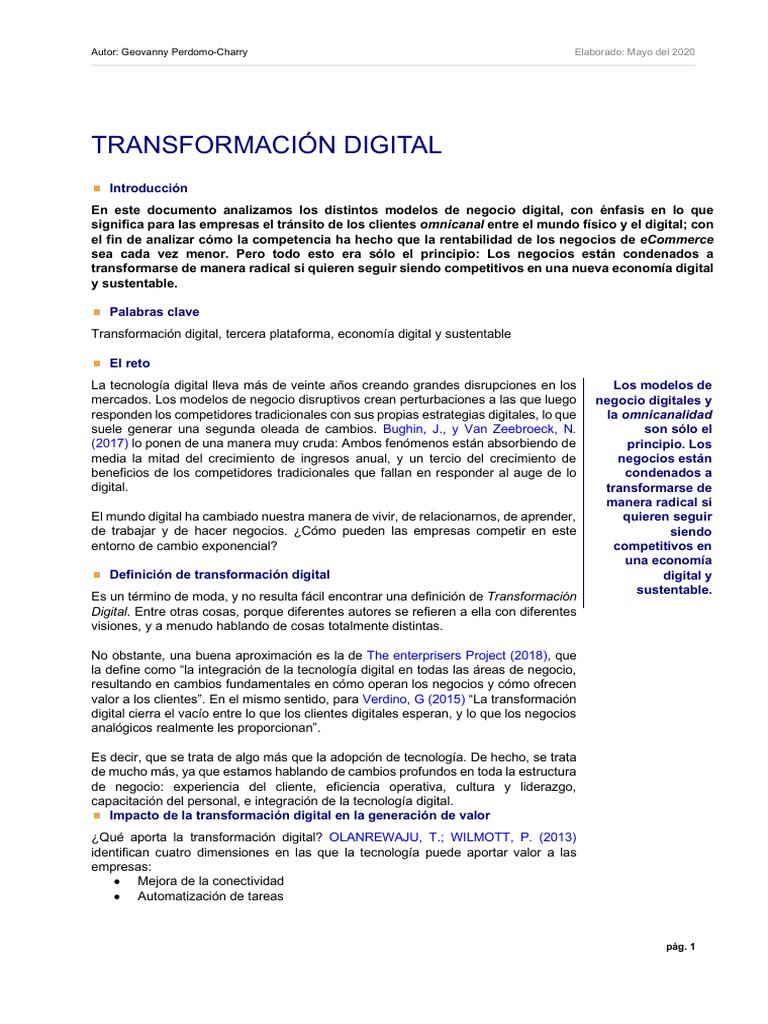 Transformación Digital en Empresas | PDF | Computación en la nube ...