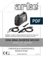 200A Mma Inverter Welder: Operation & Maintenance Instructions