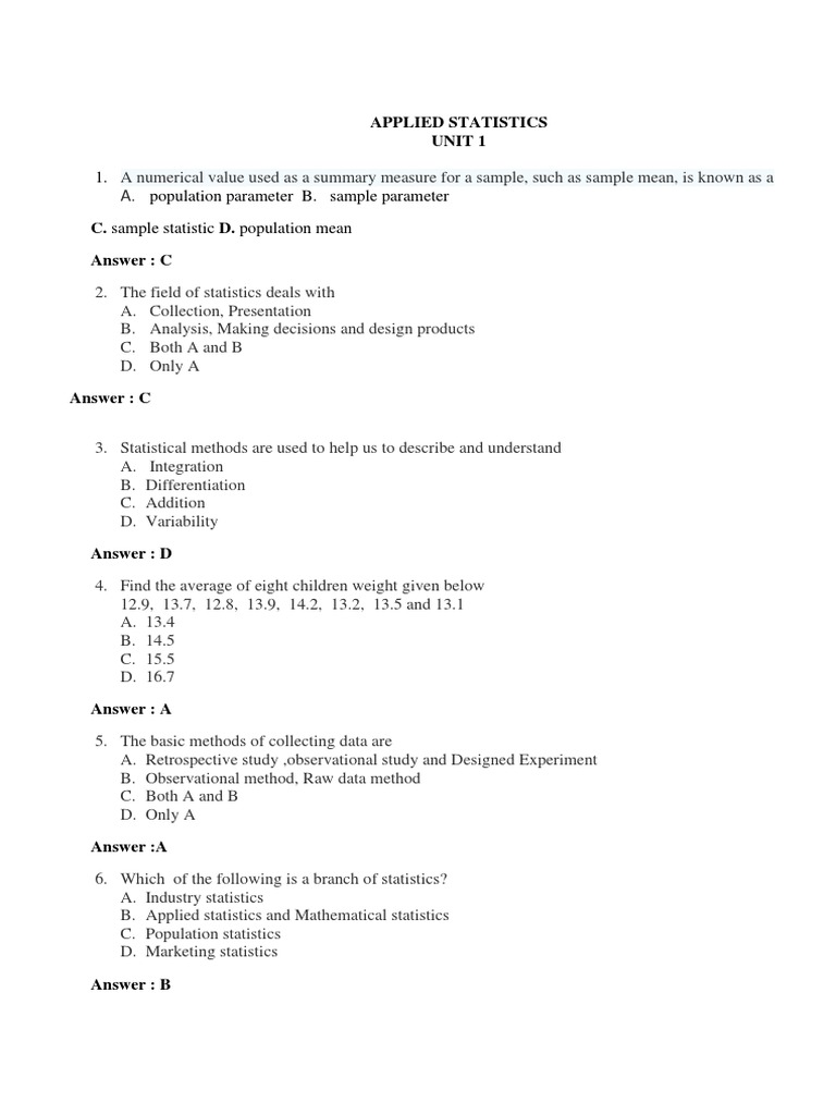 hypothesis testing mcq questions and answers pdf