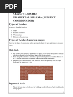 Chapter 4: ARCHES DR - Sheetal Sharma (Subject Coordinator) Types of Arches