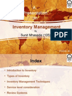 A Presentation On: Inventory Management