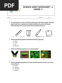 Science Asset Worksheet - 4 Grade - 3